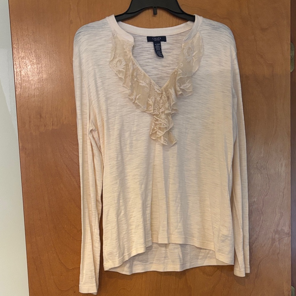 Chaos  Cream Ruffled Blouse